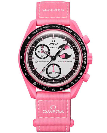 Swatch x Omega Bioceramic Moonswatch MISSION TO THE PINK MOONPHASE SO33P700