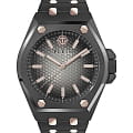 Philipp Plein Philipp Plein The Skull PWPMA0424  PWPMA0424 кварцевые мужские часы черный циферблат, браслет сталь с ip покрытием — вид спереди