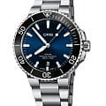 Oris Oris Aquis 01 733 7766 4135-07 8 22 05PEB  01 733 7766 4135-07 8 22 05PEB механические мужские часы синий циферблат, браслет нержавеющая сталь — вид спереди
