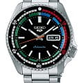 Seiko Seiko 5 Sports SRPK13K1  SRPK13K1 механические мужские часы  черный циферблат, браслет нержавеющая сталь — вид спереди